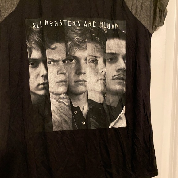 American Horror Story “Evan Peters” Raglan Tee M - Picture 2 of 4